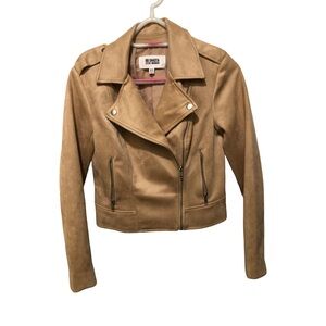 BB Dakota Women's Tan Leather Moto Jacket
